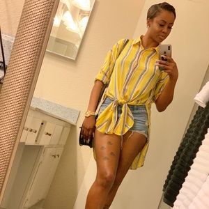 SOLD ON MERCARI!!!  Yellow button down